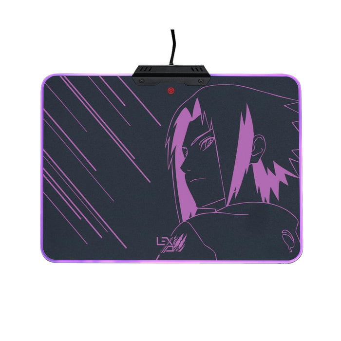 Lexip x Tsume - Naruto Shippuden muismat - LED-achtergrondverlichting - Hard met metalen frame - wrijvingsarm gestructureerd micro-oppervlak - antislip basis (Sasuke