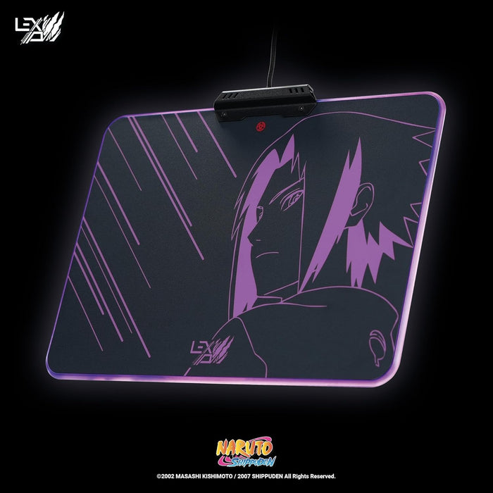 Lexip x Tsume - Naruto Shippuden muismat - LED-achtergrondverlichting - Hard met metalen frame - wrijvingsarm gestructureerd micro-oppervlak - antislip basis (Sasuke