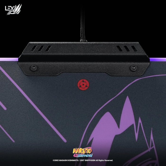 Lexip x Tsume - Naruto Shippuden muismat - LED-achtergrondverlichting - Hard met metalen frame - wrijvingsarm gestructureerd micro-oppervlak - antislip basis (Sasuke