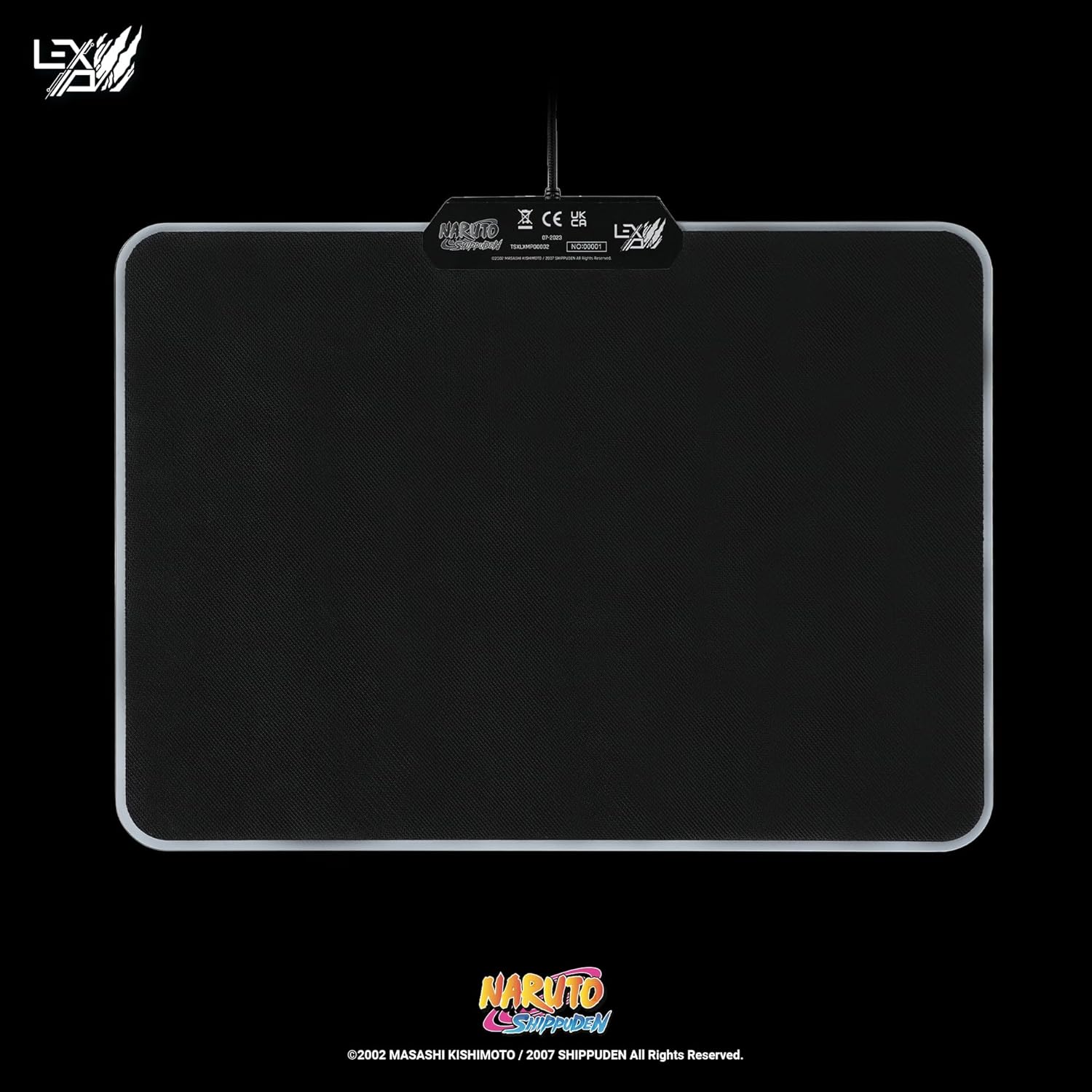 Lexip x Tsume - Naruto Shippuden muismat - LED-achtergrondverlichting - Hard met metalen frame - wrijvingsarm gestructureerd micro-oppervlak - antislip basis (Madara