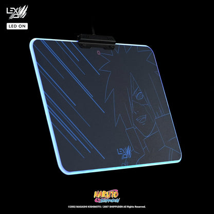 Lexip x Tsume - Naruto Shippuden muismat - LED-achtergrondverlichting - Hard met metalen frame - wrijvingsarm gestructureerd micro-oppervlak - antislip basis (Madara