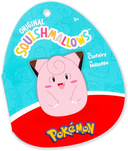 SQUISHMALLOWS SQPK00040 14-Inch Add Clefairy to Your Squad, Ultrasoft Stuffed Animal Medium, Official Kelly Toy Plush, Mutli