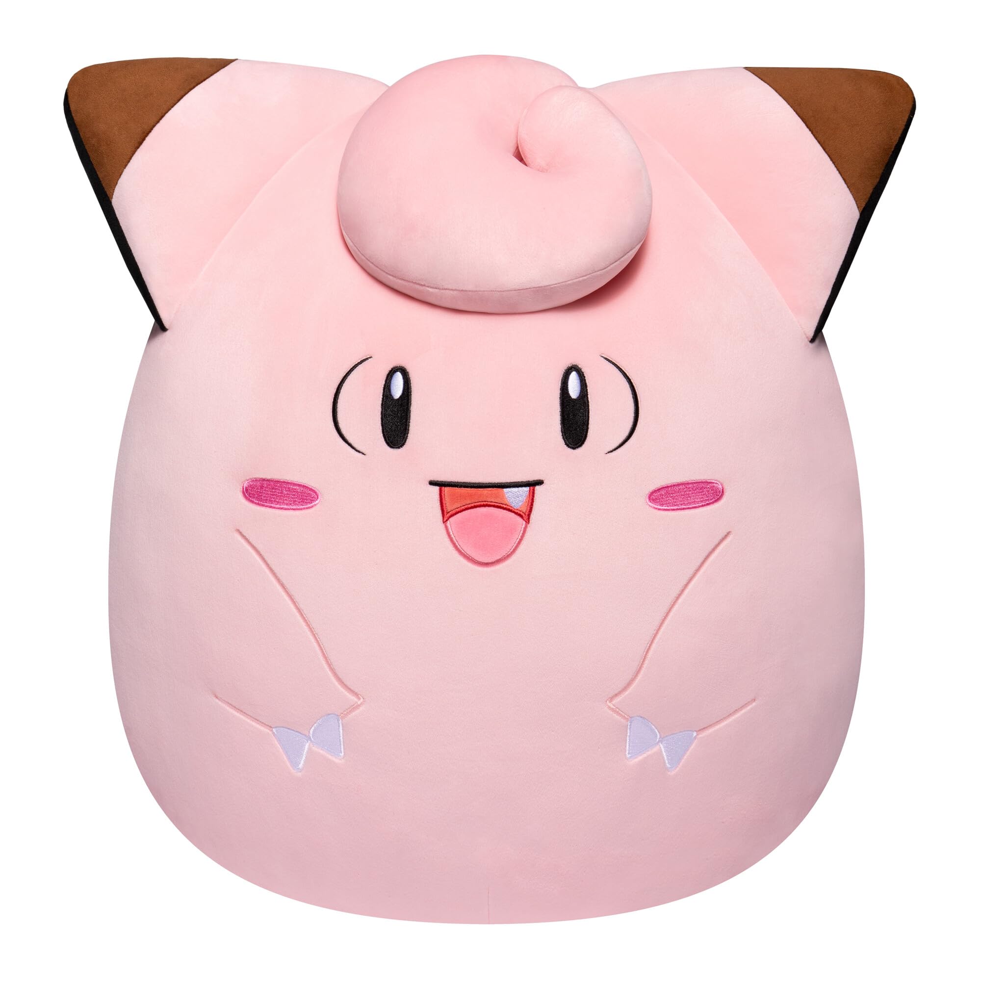 SQUISHMALLOWS SQPK00040 14-Inch Add Clefairy to Your Squad, Ultrasoft Stuffed Animal Medium, Official Kelly Toy Plush, Mutli