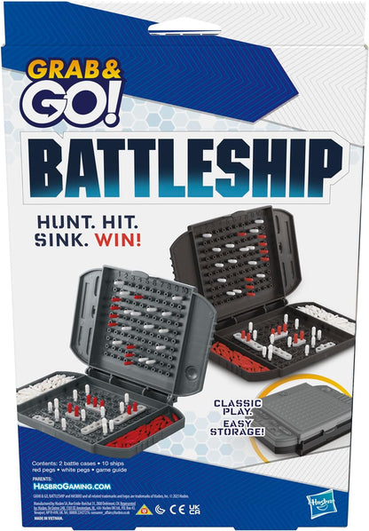 Battleship Grab and Go Game, gioco portatile per 2 giocatori, gioco di viaggio per bambini