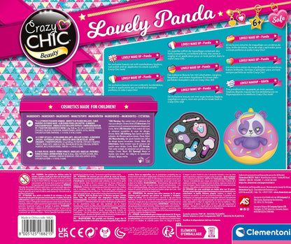 Clementoni Crazy Chic-Lovely Makeup Panda-Children Sets, Cosmetics for Teenager, Make Age 6, Creative Gift for Girls, Washable, 18821, Multicoloured