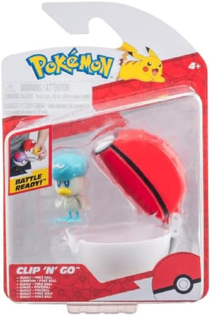 Pokémon PKW3630 - Clip'n'Go Poké Ball - Kwaks und Pokéball, offizieller Pokéball mit 5 cm Figur