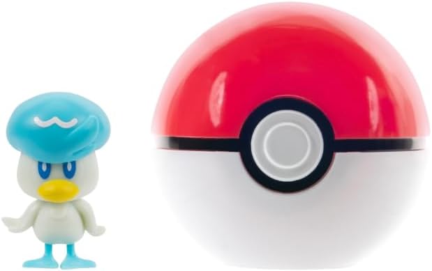 Pokémon PKW3630 - Clip'n'Go Poké Ball - Kwaks und Pokéball, offizieller Pokéball mit 5 cm Figur
