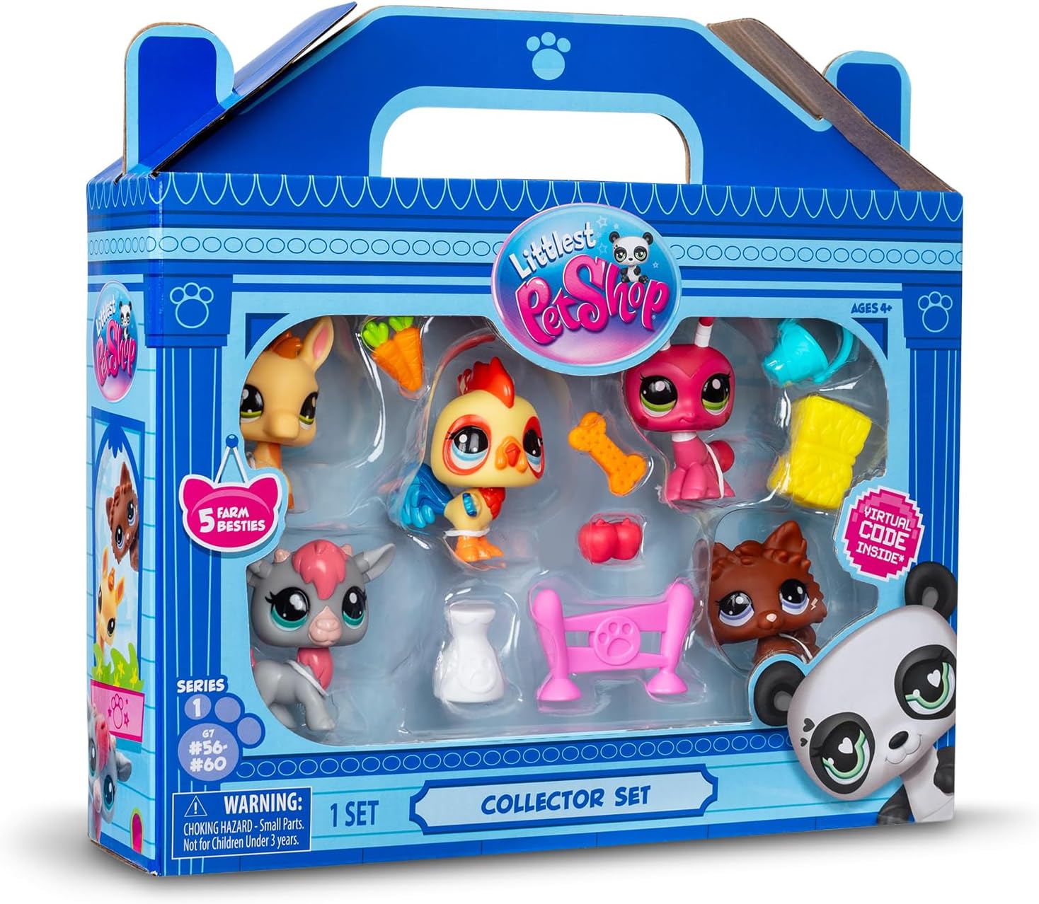 Littlest Pet Shop, Collectors Pack Farm Besties Pack, Mobile Heads, Gen 7 (Mascots #56 to #60), for ages from 4 years onward, BF00510 Multicolor