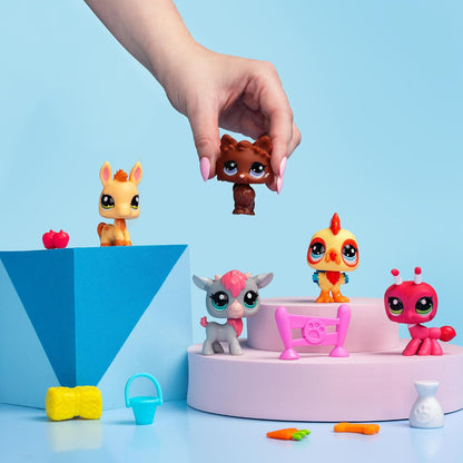 Littlest Pet Shop, Collectors Pack Farm Besties Pack, Mobile Heads, Gen 7 (Mascots #56 to #60), for ages from 4 years onward, BF00510 Multicolor