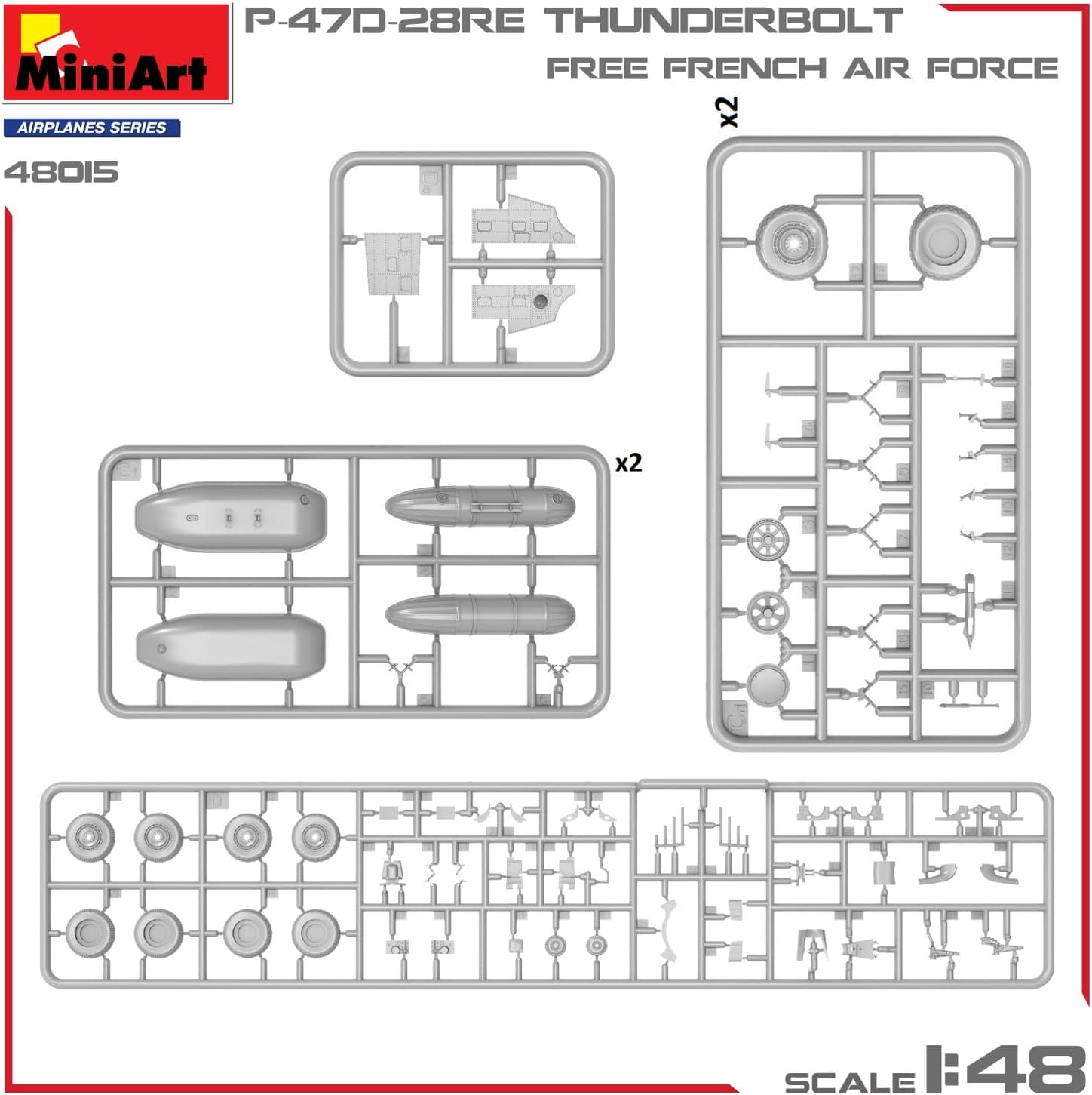 Miniart 1:48 - P-47D-28RE Thunderbolt, Free French Basic