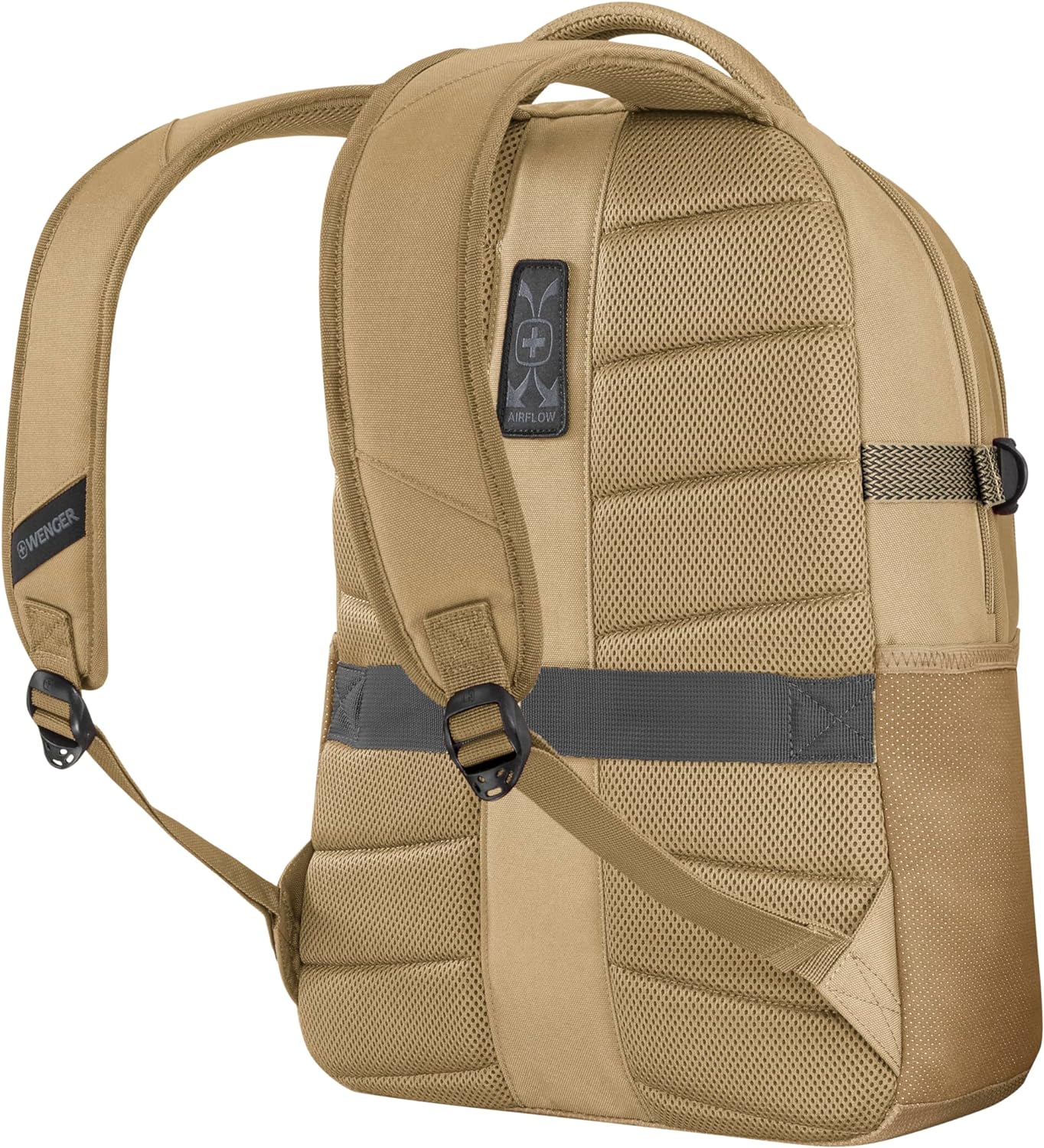 Wenger Ryde 653185 Laptop Backpack with Tablet Compartment, Notebook up to 16 Inches, Tablet up to 10 Inches, Organiser, 26 L, Women Men, Office, Business, Travel, University, Cream, Sustainable,