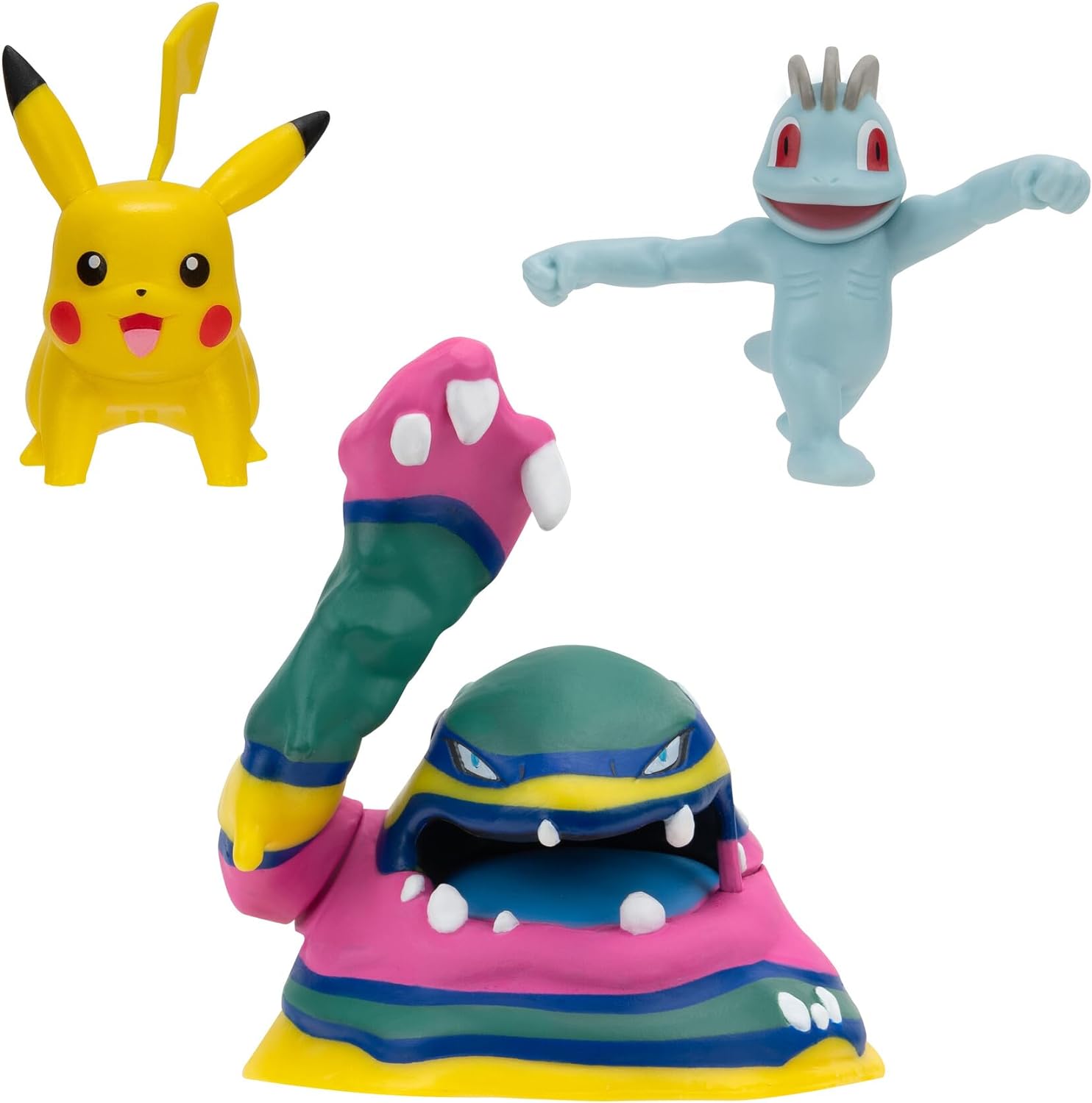 Pokémon Battle Figure 3 Pack - Features 2-Inch Pikachu and Machop and 3-Inch Alolan Muk Battle Figures