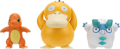 Pokémon Battle Figure 3 Pack - Features 2-Inch Charmander and Galarian Darumaka and 3-Inch Psyduck Battle Figures