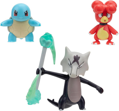Pokémon Battle Figure 3 Pack - Features 2-Inch Magby and Squirtle and 3-Inch Alolan Marowak Battle Figures