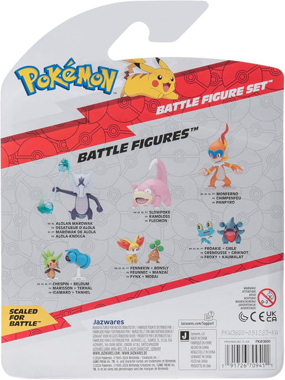 Pokémon Battle Figure 3 Pack - Features 2-Inch Magby and Squirtle and 3-Inch Alolan Marowak Battle Figures