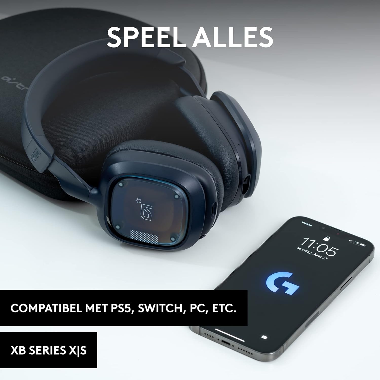 Logitech G Astro A30 LIGHTSPEED Draadloze gaming headset, Bluetooth, Dolby Atmos, afneembare microfoonarm, 27u batterij, USB-C laden PS5, PS4, Xbox, Nintendo Switch, PC, Android - Blauw Blauw PS5, PS4, PC/MAC
