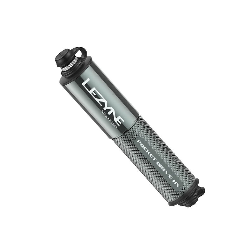 LEZYNE Pocket Drive HV Mini Bike Hand Pump High Volume 90 PSI Presta & Scrhader Compatible CNC Aluminum Compact Large Tyre Portable Bicycle Pump
