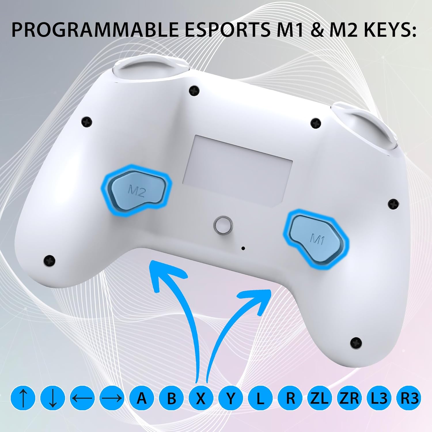 Subsonic – Wireless controller for Switch and Switch Oled – Gamepad bluetooth controller with LED, vibrations ant 6 axis gyro - White
