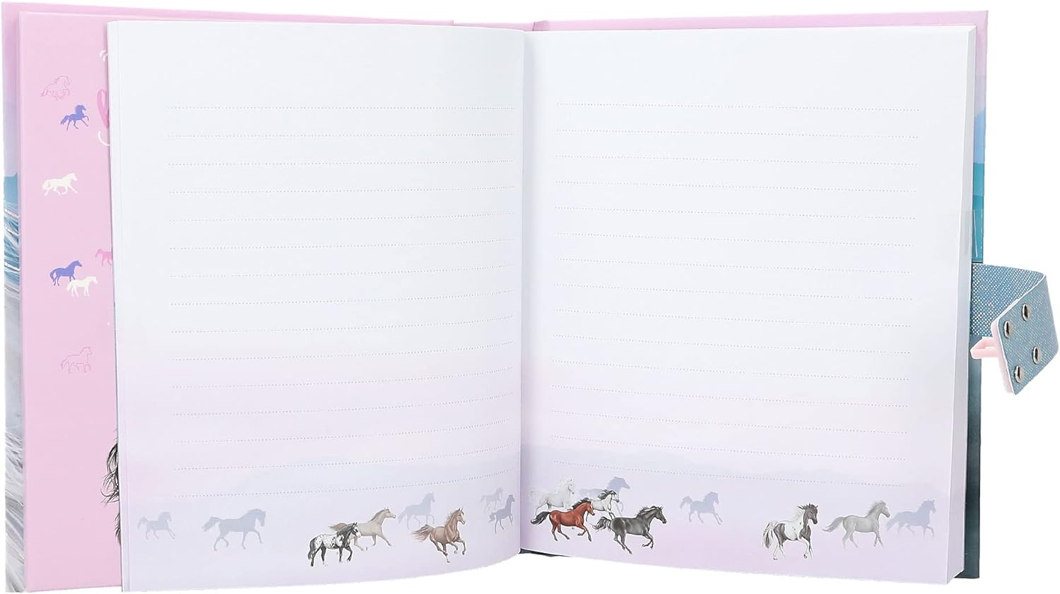 Depesche Miss Melody 12418 Diary with Number Code and Sound, Book with Horse Motifs and 80 Lined, Colourfully Illustrated Pages