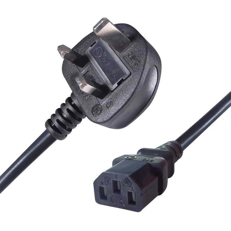 Connekt Gear 1.8m UK Mains Power Cable UK Plug to C13 Socket