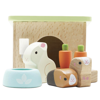 Le Toy Van – Daisylane Häschen & Meerschweinchen-Zubehörset aus Holz für Puppenhäuser | Puppenhaus-Möbelsets – Geeignet für Kinder ab 3 Jahren, ME045