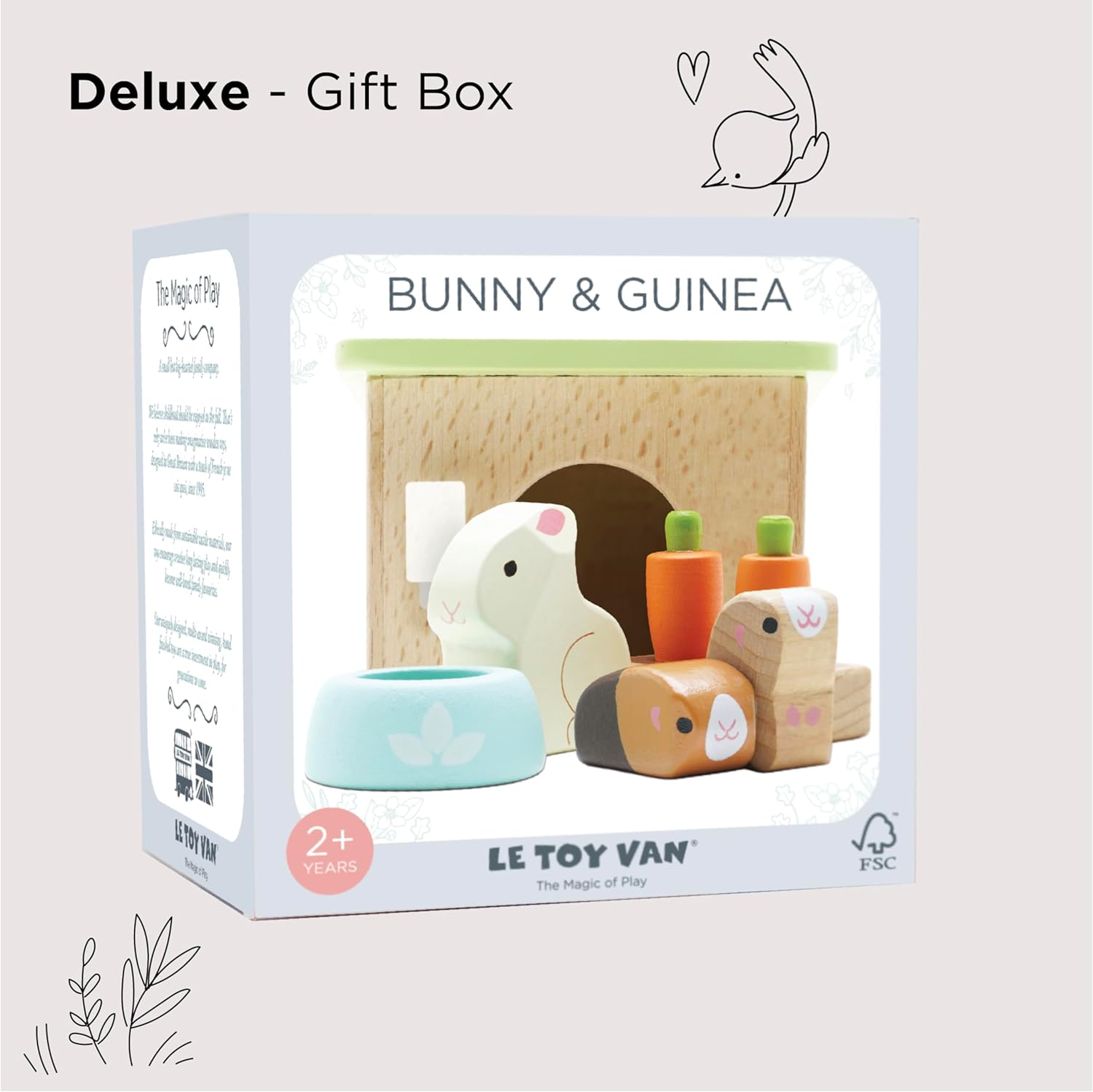 Le Toy Van – Daisylane Häschen & Meerschweinchen-Zubehörset aus Holz für Puppenhäuser | Puppenhaus-Möbelsets – Geeignet für Kinder ab 3 Jahren, ME045