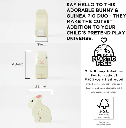 Le Toy Van – Daisylane Häschen & Meerschweinchen-Zubehörset aus Holz für Puppenhäuser | Puppenhaus-Möbelsets – Geeignet für Kinder ab 3 Jahren, ME045