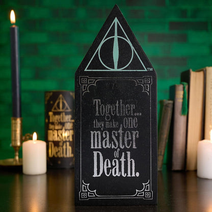 Harry Potter Dark Arts Holzschild, leuchtet im Dunkeln, Heiligtümer des Todes