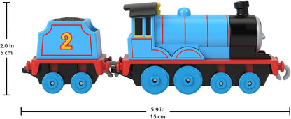 Fisher-Price Thomas & Friends Diecast Toy Train Edward Push-Along Engine with Tender for Preschool Pretend Play Ages 3+ Years, HTN29