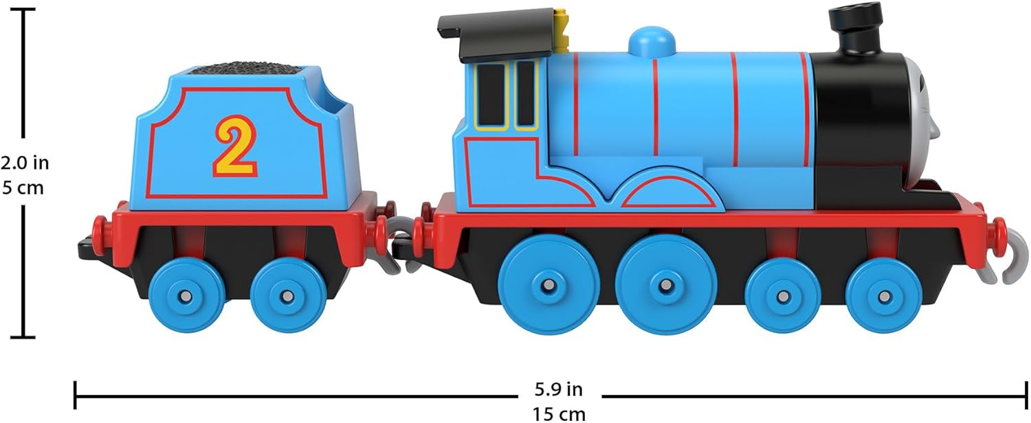 Fisher-Price Thomas & Friends Diecast Toy Train Edward Push-Along Engine with Tender for Preschool Pretend Play Ages 3+ Years, HTN29