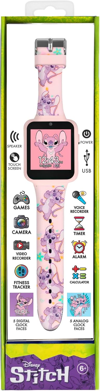 Disney Angel Pink Printed Interactive Smart Watch
