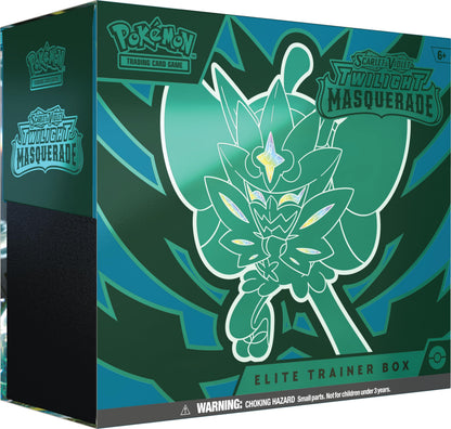 Pokémon TCG: Scarlet & Violet—Twilight Masquerade Elite Trainer Box (1 Full-Art Teal Mask Ogerpon Promo Card, 9 Boosters & Premium Accessories