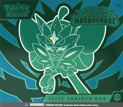 Pokémon TCG: Scarlet & Violet—Twilight Masquerade Elite Trainer Box (1 Full-Art Teal Mask Ogerpon Promo Card, 9 Boosters & Premium Accessories