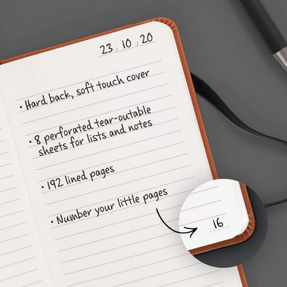 IF Bookaroo A6 'Pocket' Notebook - BLACK, Hard Cover Notebook with Elastic Closure & Ribbon (A6) 15.5 x 9.5cm 43010