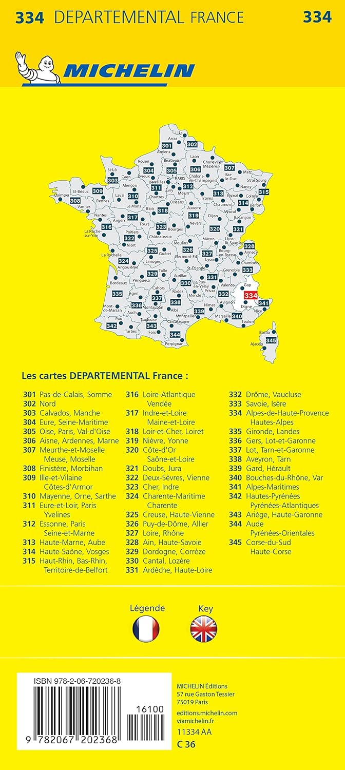 Alpes-de-Haute-Provence, Hautes-Alpes - Michelin Local Map 334