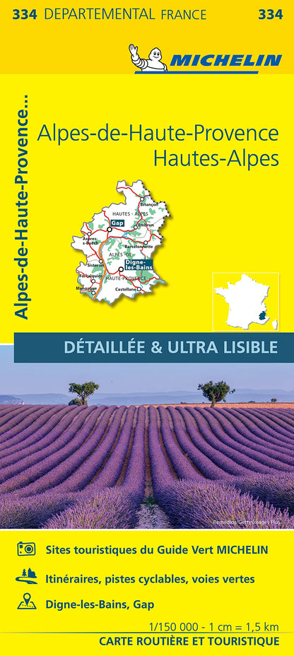 Alpes-de-Haute-Provence, Hautes-Alpes - Michelin Local Map 334