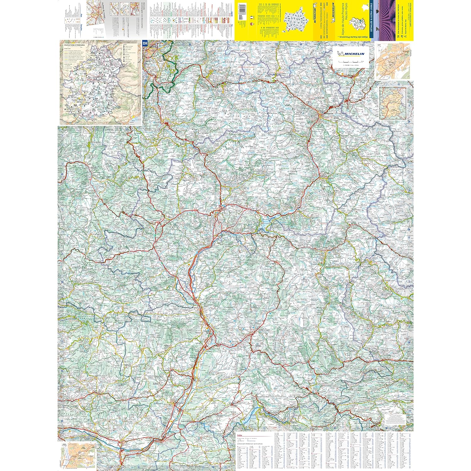 Alpes-de-Haute-Provence, Hautes-Alpes - Michelin Local Map 334