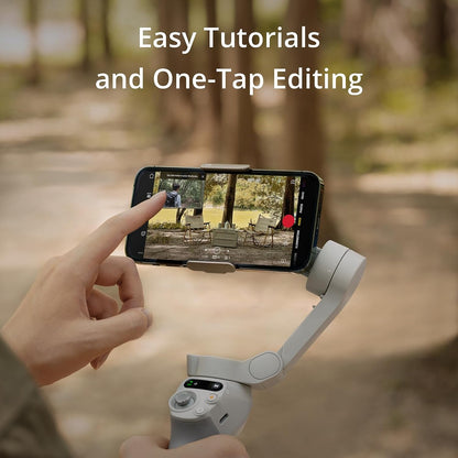 DJI Osmo Mobile SE Fill Light Combo, 3-Axis Phone Gimbal, Portable and Foldable, Android and iPhone Gimbal, Object Tracking, Vlogging Stabilizer, with a Fill Light Phone Clamp