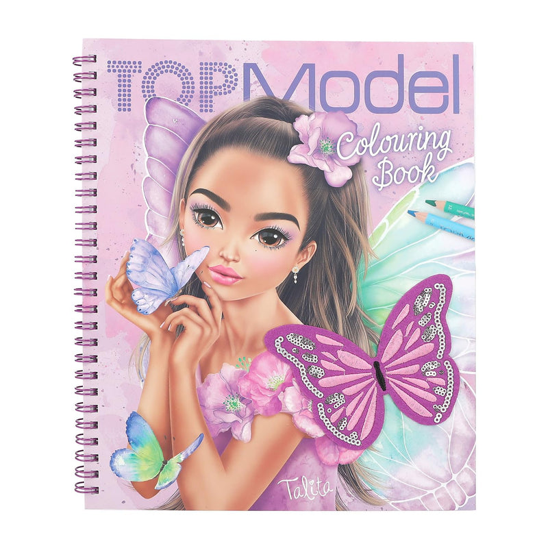 Depesche TOPModel Fairy Love 12976 Colouring Book with Sequin Design, 40 Model and Fairy Motifs for Creative Design, Includes a Sticker Sheet