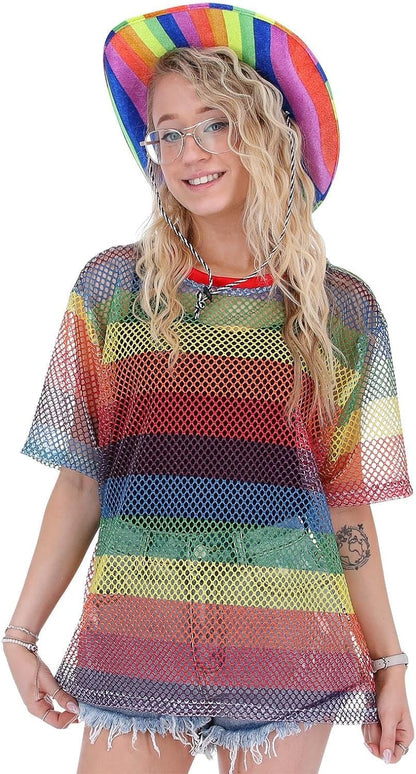 `Rainbow Mesh Top, Unisex -  (Size: S-M)`