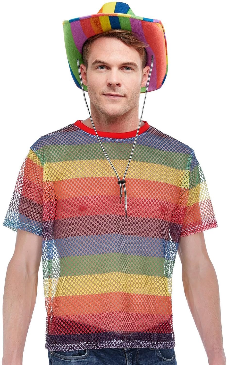 `Rainbow Mesh Top, Unisex -  (Size: S-M)`