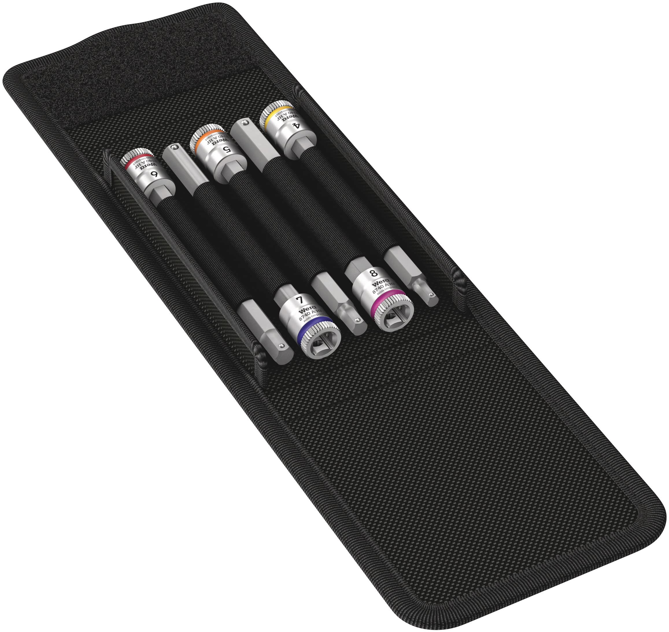 Wera 05003345001 8740 A HF 1 1/4 Inch Drive, Zyklop Bitnuss Set with Holding Function for Hexagon Socket Screws (5 Pieces) (5 Pack