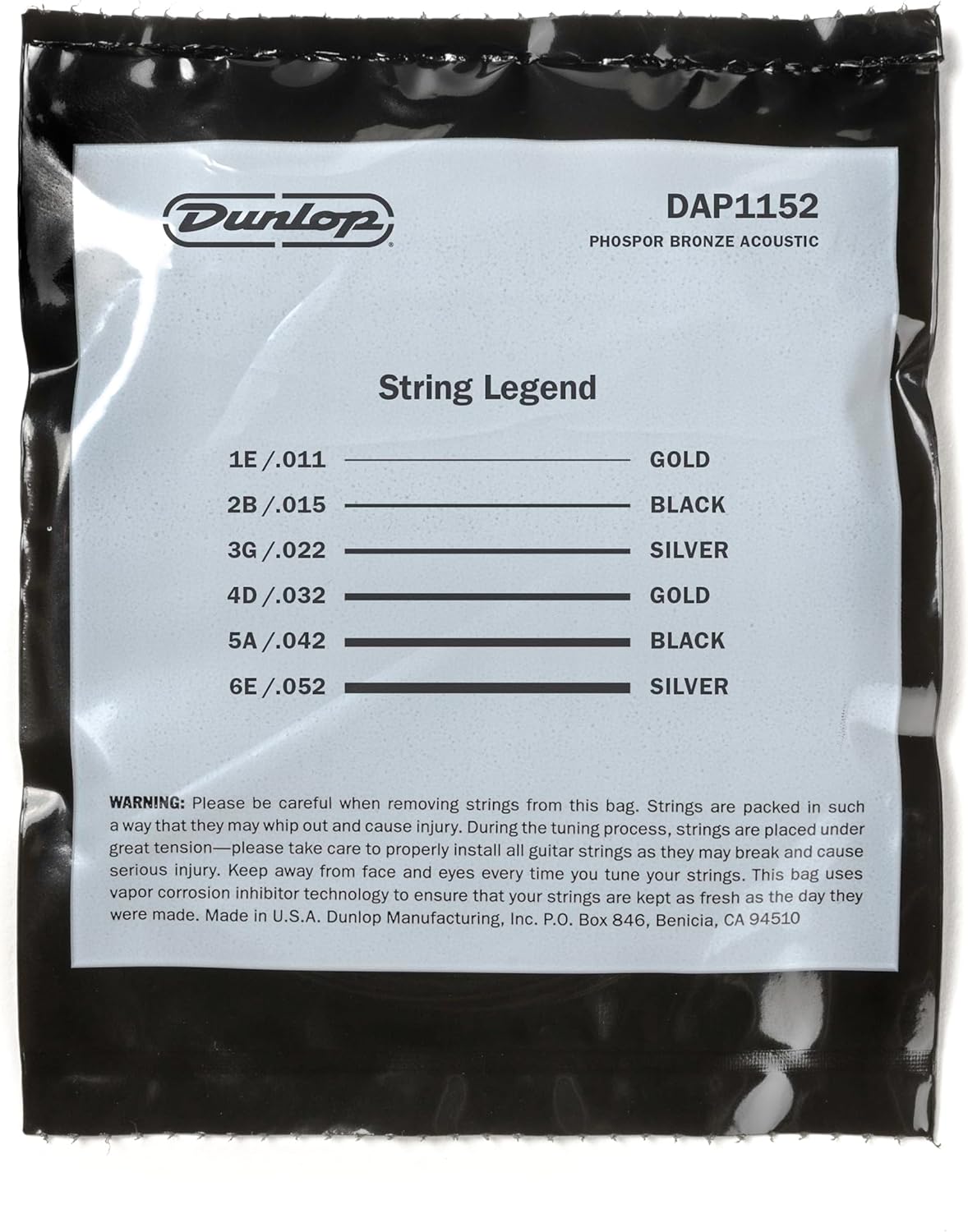 `Dap1152 Phosphor Bronze, Medium Light Set/6`