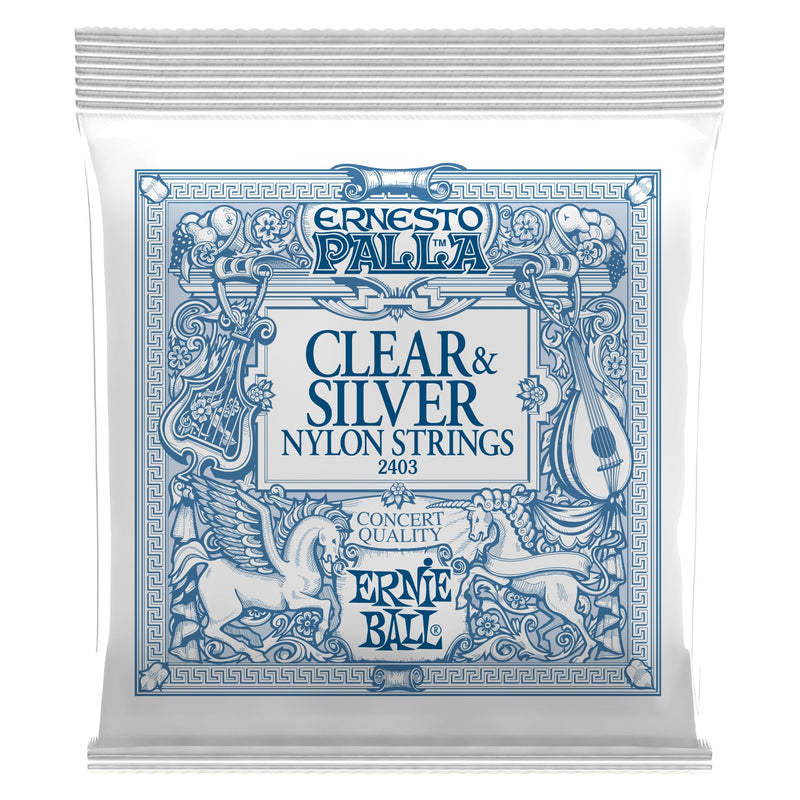 Corde Ernie Ball 2403 Ernesto Palla Clear & Silver Chitarra Classica