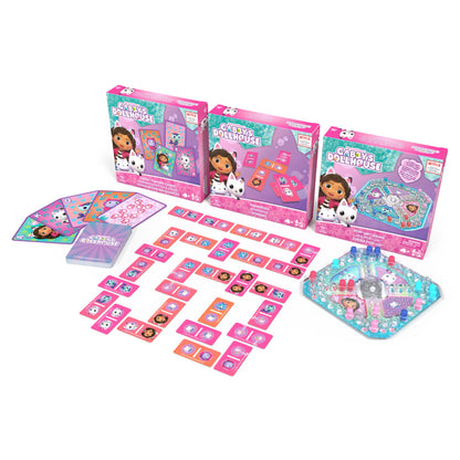 Games Gabby’s Dollhouse 3 Game Bundle Gift Set, Pop-Up Game Dominoes Jumbo Playing Cards, Gabby’s Dollhouse Toys Kids , for Preschoolers Ages 4 and up