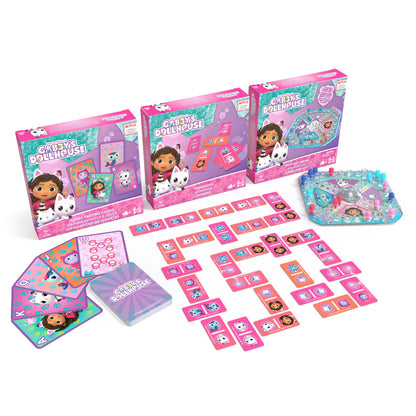 Games Gabby’s Dollhouse 3 Game Bundle Gift Set, Pop-Up Game Dominoes Jumbo Playing Cards, Gabby’s Dollhouse Toys Kids , for Preschoolers Ages 4 and up