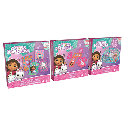 Games Gabby’s Dollhouse 3 Game Bundle Gift Set, Pop-Up Game Dominoes Jumbo Playing Cards, Gabby’s Dollhouse Toys Kids , for Preschoolers Ages 4 and up