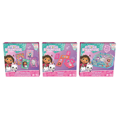 Games Gabby’s Dollhouse 3 Game Bundle Gift Set, Pop-Up Game Dominoes Jumbo Playing Cards, Gabby’s Dollhouse Toys Kids , for Preschoolers Ages 4 and up