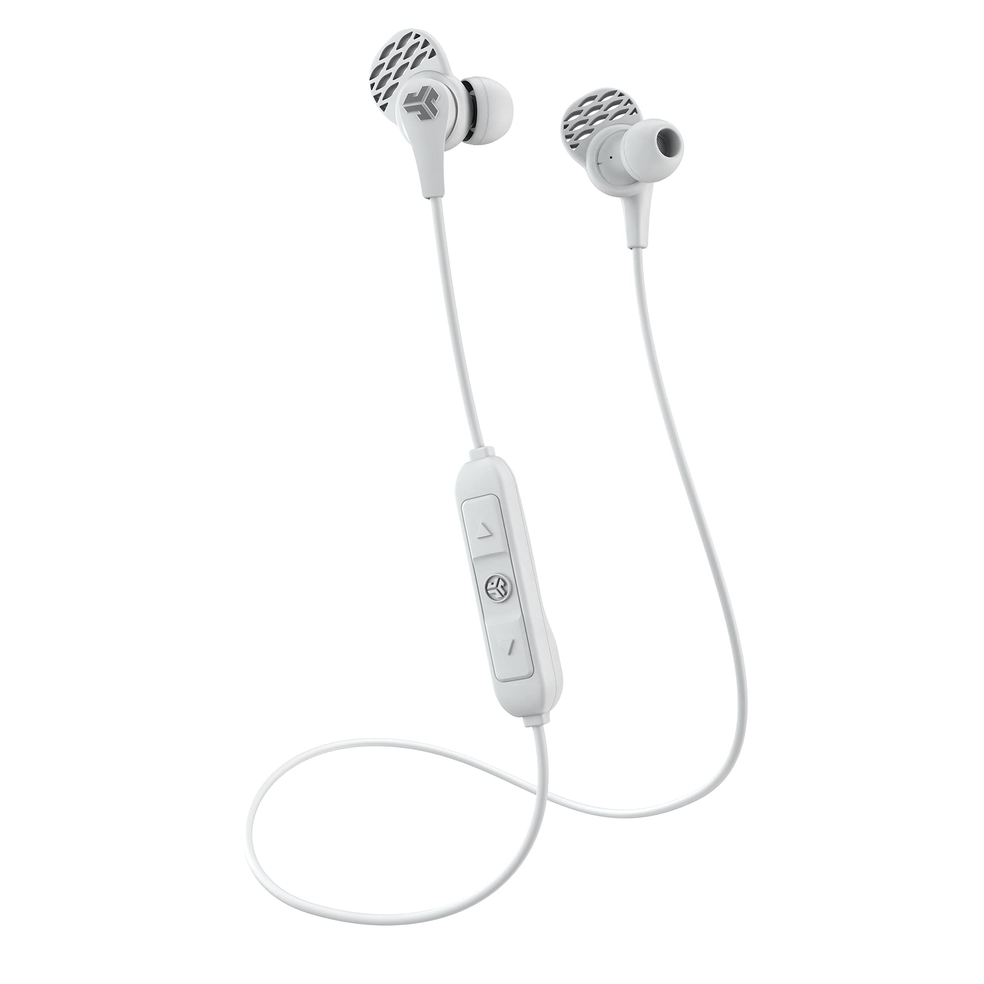 JLab JBuds Pro Bluetooth Earbuds Wireless, Best Fit Pro Earbuds with Noise Isolation, Titanium 10mm Drivers, Custom Fit Gel Tips and Cush Fins - Bluetooth Earphones With Microphone, White