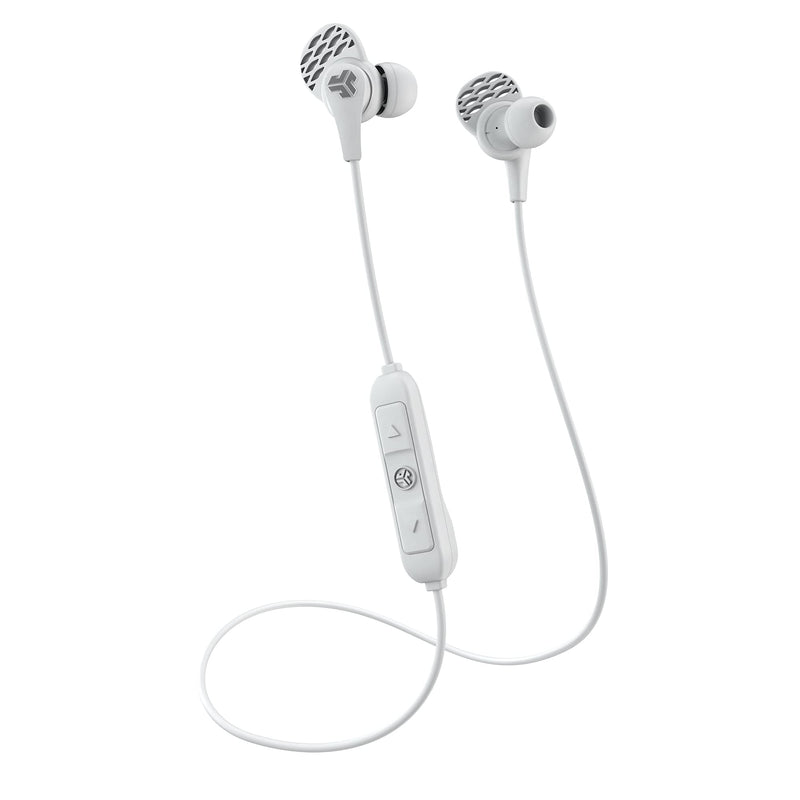 JLab JBuds Pro Bluetooth Earbuds Wireless, Best Fit Pro Earbuds with Noise Isolation, Titanium 10mm Drivers, Custom Fit Gel Tips and Cush Fins - Bluetooth Earphones With Microphone, White